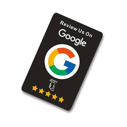 Black Google review NFC card